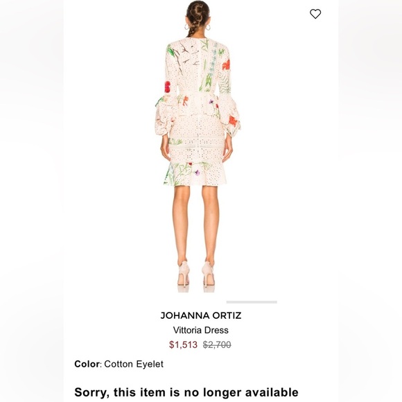 Johanna Ortiz Floral Cotton Eyelet Dress size 2 - Picture 4 of 8